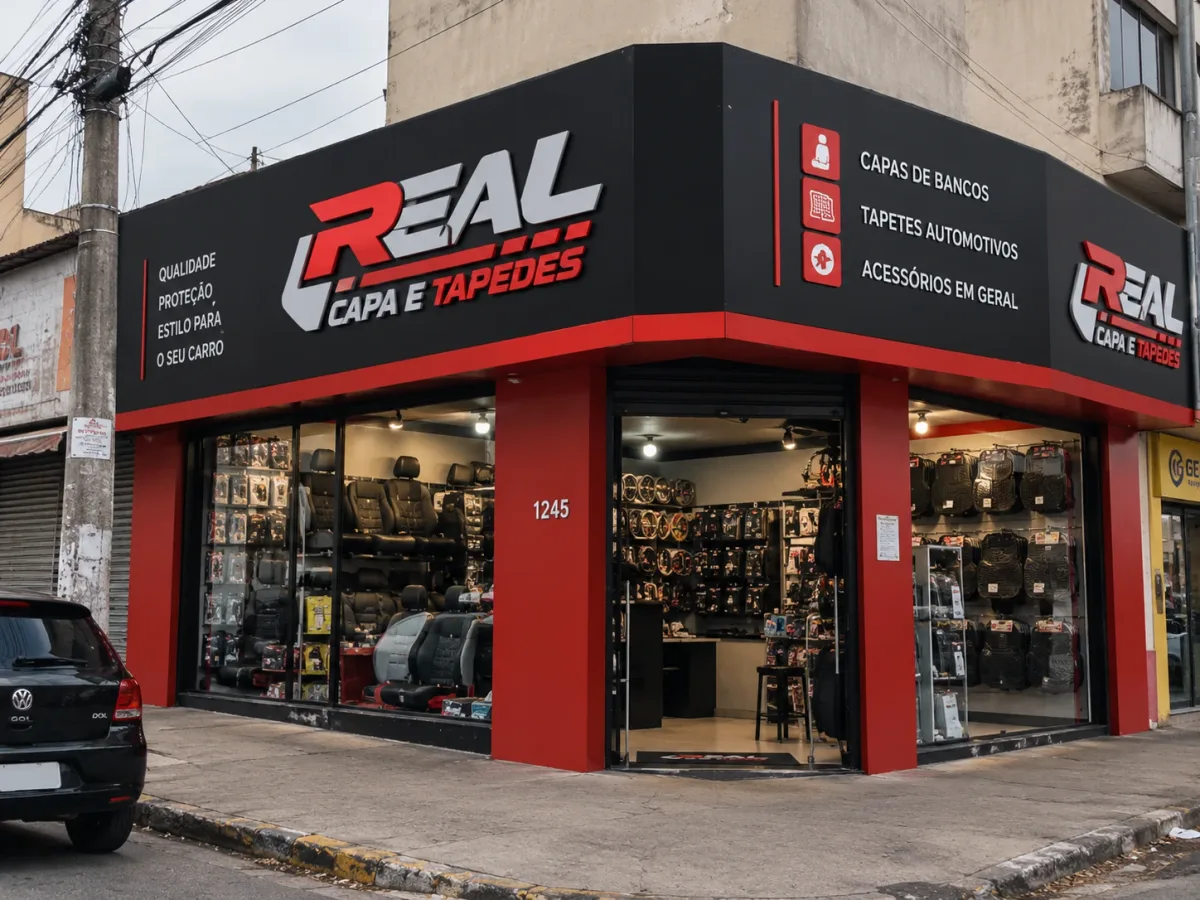 Fachada da loja Real Capa e Tapetes