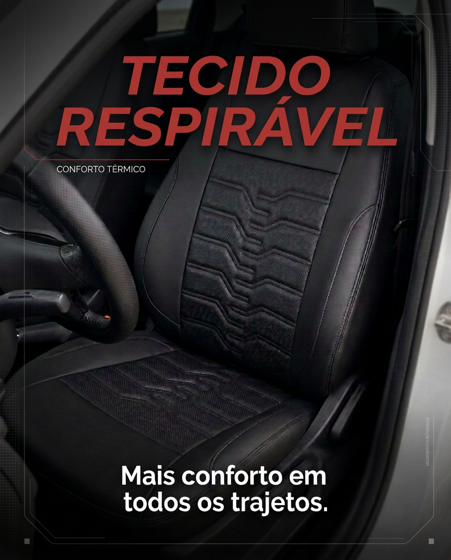Detalhe do tecido respirável da capa automotiva