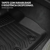 Detalhe da borda elevada e dos fixadores do tapete 3D